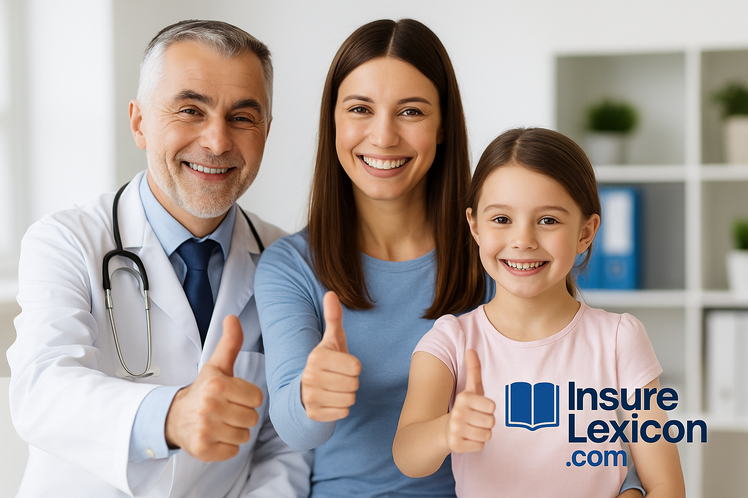 Doctor and patients discussing health insurance options